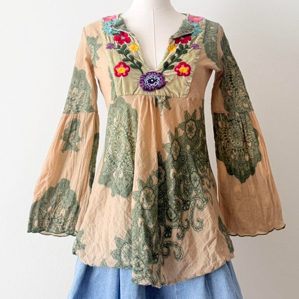 Y2K Boho Sz M Cottage Core Made In Italy Flowy Vintage Artsy Whimsy